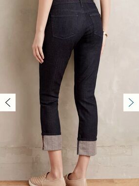 AG - The High-Rise Stevie Cuff Dark Indigo Slim Straight Jeans - Women's